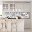 wall decal cement tiles - 30 wall stickers tiles cement tiles shade of gray romantic - ambiance-sticker.com