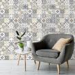 wall decal cement tiles - 30 wall stickers cement tiles tiofio - ambiance-sticker.com