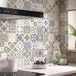 wall decal cement tiles - 30 wall stickers cement tiles tiofio - ambiance-sticker.com