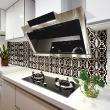 wall decal cement tiles materials - 30 wall stickers tiles black marble effect gold line - ambiance-sticker.com