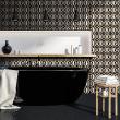 wall decal tiles - 30 wall stickers tiles black marble effect gold line - ambiance-sticker.com