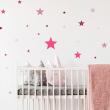 Wall decals for kids - 50 pink star stickers - ambiance-sticker.com