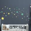 Wall decals for kids - 50 green and yellow star stickers - ambiance-sticker.com
