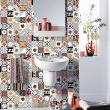 wall decal cement tiles - 60 wall stickers cement tiles aulani - ambiance-sticker.com