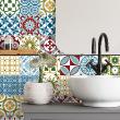 wall decal tiles - 60 wall decal cement tiles azulejos enricia - ambiance-sticker.com