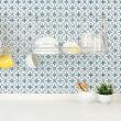 wall decal tiles - 60 wall decal cement tiles azulejos Paz - ambiance-sticker.com