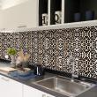 wall decal tiles - 60 wall decal cement tiles black marble effect gold line - ambiance-sticker.com