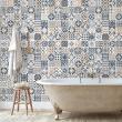 wall decal cement tiles - 60 wall stickers cement tiles geolina - ambiance-sticker.com