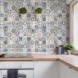 wall decal cement tiles - 60 wall stickers cement tiles geolina - ambiance-sticker.com