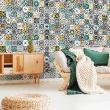 wall decal cement tiles - 60 wall stickers cement tiles julionio - ambiance-sticker.com
