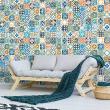 wall decal cement tiles - 60 wall stickers cement tiles pianicio - ambiance-sticker.com