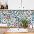 wall decal cement tiles - 60 wall decal tiles azulejos ludivina - ambiance-sticker.com
