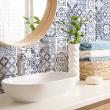 wall decal tiles - 9 wall stickers cement tiles aniciah - ambiance-sticker.com