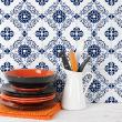 wall decal tiles - 9 wall stickers cement tiles azulejos Clio - ambiance-sticker.com