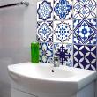 wall decal tiles - 9 wall decal cement tiles azulejos Fiorenzo - ambiance-sticker.com