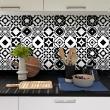 wall decal cement tiles - 9 wall stickers cement tiles azulejos giavino - ambiance-sticker.com