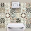 wall decal tiles - 9 wall decal cement tiles Boléro - ambiance-sticker.com
