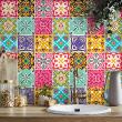wall decal tiles - 9 wall stickers cement tiles giminiano - ambiance-sticker.com
