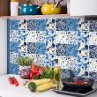 wall decal tiles - 9 wall stickers cement tiles terrazzo yvonne - ambiance-sticker.com