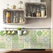 wall decal tiles - 9 wall decal tiles azulejos shade of green - ambiance-sticker.com
