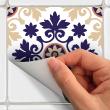 wall decal cement tiles - 9 wall stickers tiles azulejos Arabesque ornament - ambiance-sticker.com