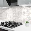 wall decal cement tiles materials - 9 wall stickers tiles geometric white marble effect - ambiance-sticker.com