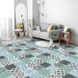 Wall decal floor tiles - Wall decal cement tile floor scampia non-slip - ambiance-sticker.com