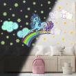 Wall decals for kids - Wall decals glow in the dark unicorn on rainbow - ambiance-sticker.com