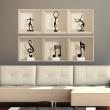 Wall decals for doors - Wall 3D Dance and the music - ambiance-sticker.com