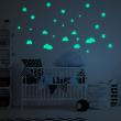Glow in the dark wall decals - Pack of 9 cloud stickers and 18 phosphorescent star - ambiance-sticker.com