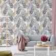 Wallpaper pre-pasted  - Wallpaper prepasted chic palm leaves H300 x W60 cm - ambiance-sticker.com