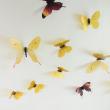 Wall decals  - Yellow Butterflies 3D - 3D Butterfly 18 stickers true to life - ambiance-sticker.com