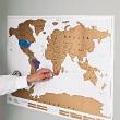 World Scrat Map poster - golden foil with multicolored countries - travelling tube included - ambiance-sticker.com