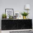 Wall decal black wood roll - Black and white marble adhesive coating - 2m x 60cm - ambiance-sticker.com