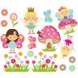 Wall decals for kids - Wall decal 3 little fairies - ambiance-sticker.com