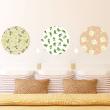 3 floral ornamental circles with leaves - ambiance-sticker.com