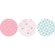 Wall decals 3 ornamental circles  Pink and blue - ambiance-sticker.com