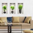 Wall decals 3D - Wall stickers 3D exotic long plants - ambiance-sticker.com