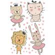 Wall decals for kids - Wall decal 4 scandinavian animals with hearts - ambiance-sticker.com