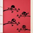 Animals wall decals - Wall decal sticker 4 sparrows laughing - ambiance-sticker.com