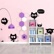Wall decals for kids - 4 small funny cats wall decal - ambiance-sticker.com