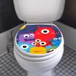 WC wall decals -Wc flap decal little monsters - ambiance-sticker.com