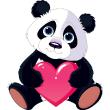 Wall decals  - Wall sticker Panda love and heart - ambiance-sticker.com