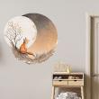 Animals wall decals - Wall decal animal fox under the full moon - ambiance-sticker.com