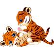 Wall decals  - Wall sticker animal tigers players - ambiance-sticker.com