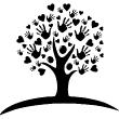 Flowers wall decals - Wall stickers tree of hearts and hands - ambiance-sticker.com