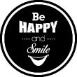 Wall decals with quotes - Wall decal Be happy and smile - ambiance-sticker.com