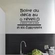 Wall decals with quotes - Wall decal Boire du déca au réveil - ambiance-sticker.com