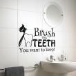 Bathroom wall decals - Wall decal Brush the teeth - ambiance-sticker.com