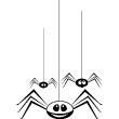 Animals wall decals - Cartoon three spiders Wall decal - ambiance-sticker.com